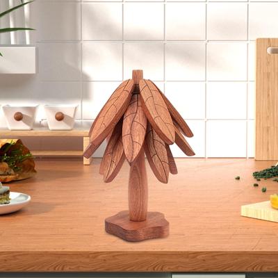 Drink Coaster Insulation Mat,Tree Art Nonslip Wood Table Mat,Table for Dishes Utensils Pot
