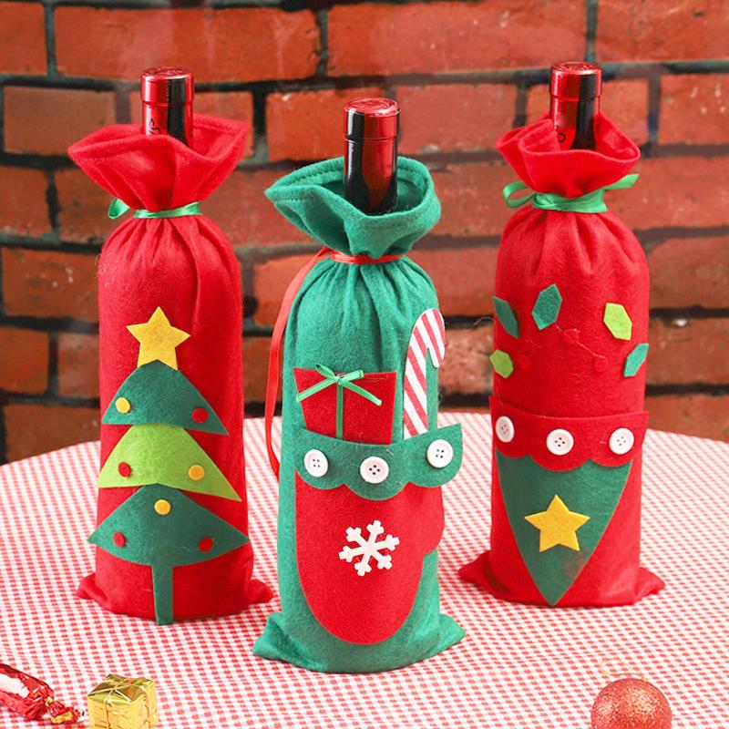 

Christmas Wine Bottle Cover Decorations Xmas Tree Gloves Festival Supplies