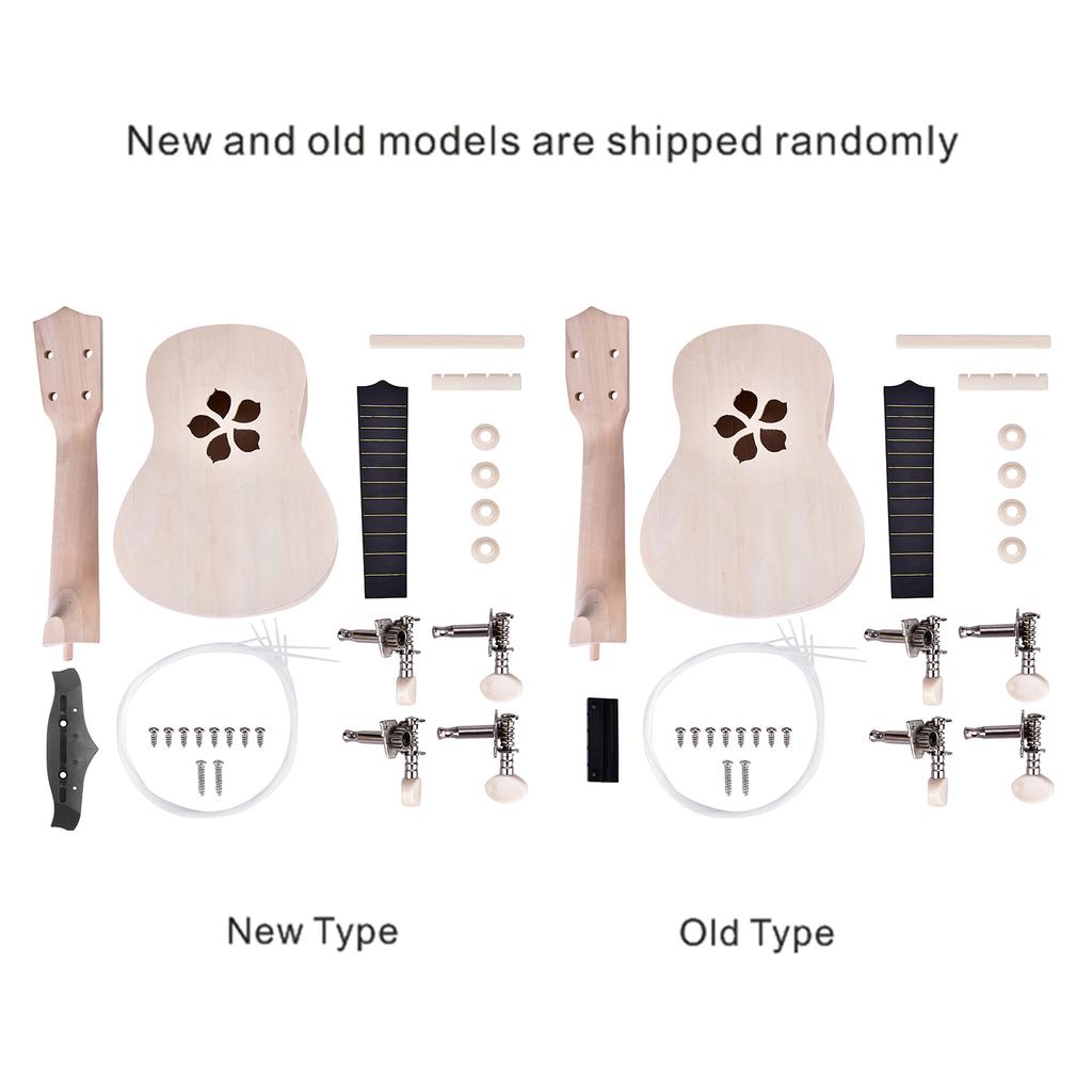 21 Zoll Linde 4 Saiten Ukulele DIY Kit Instrument Zubehör (Blütenblatt)