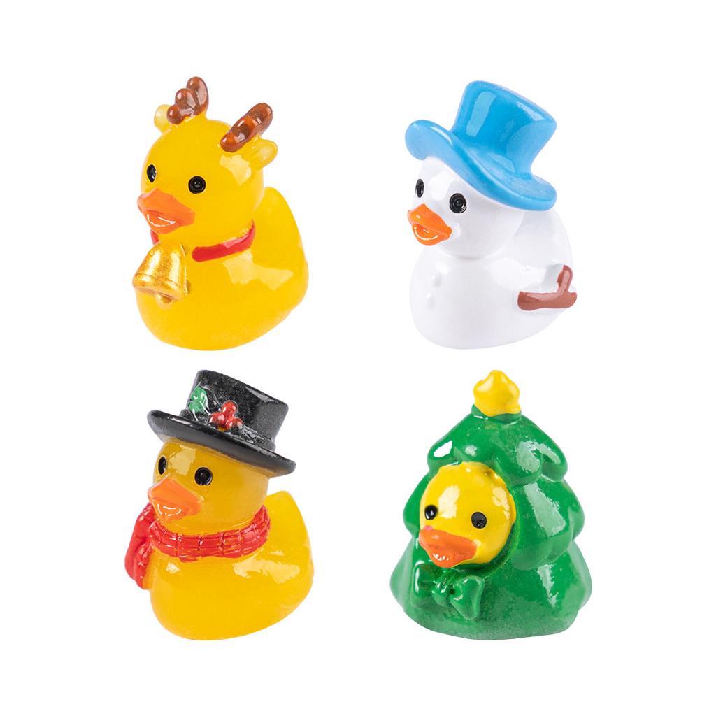 Micro Landscape Accessory High Quality Little Yellow Duck Figurine Snow Scenery Decoration Resin Christmas Miniature Ornament