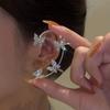 Silver Color Metal Butterfly Ear Clips Without Piercing For Women Sparkling Zircon Ear Cuff Clip Earrings Wedding Jewelry