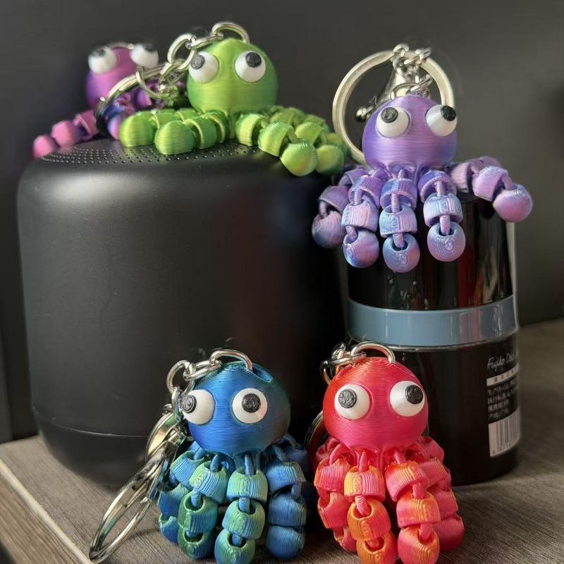 Portachiavi Polpo 3D Carino - Tentacoli e Piedi Flessibili Colori Vivaci Accessorio da Appendere per Sacchetto Regalo di San Valentino Decorazione da Scrivania