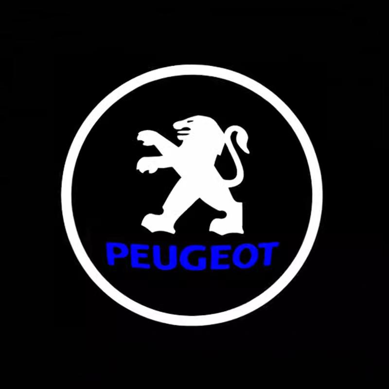 

2026 Hot Car Sticker 2Pcs Car Door HD Projector Lamp LED Decoration Atmosphere Light For Peugeot 408 4008 307 308 3008 106 107 5