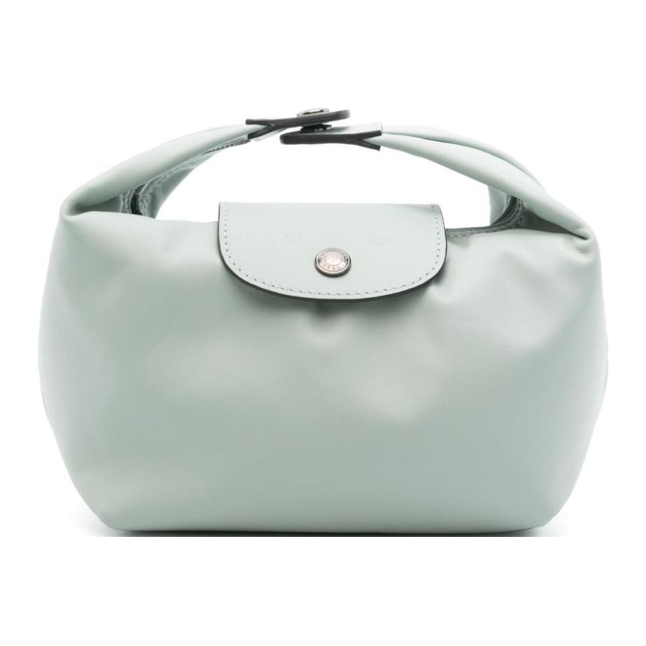 Longchamp Le Pliage Xtra Logo Button Closure Leather Mini Handbag Women Handbag Mint-Green 10291987M07