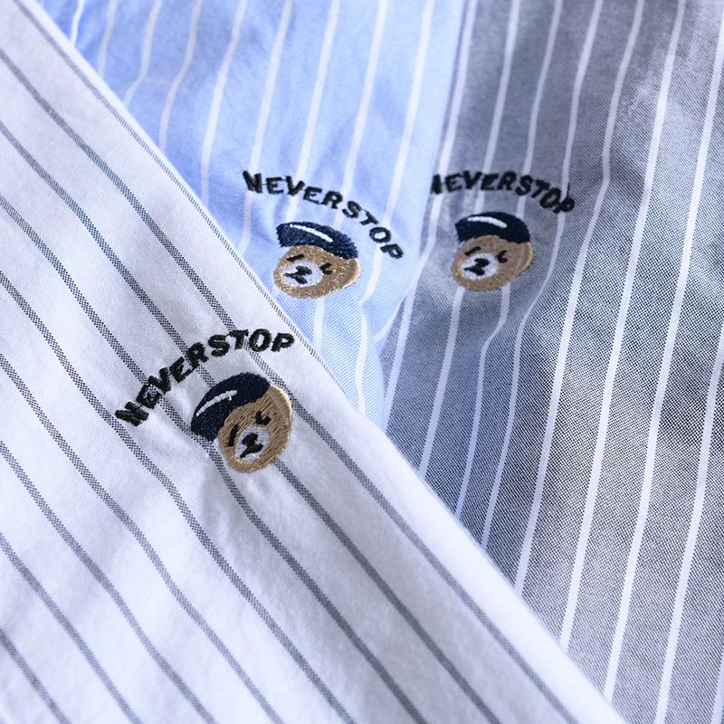 Spring New Japanese Striped Shirt Versatile Japanese Single Wear Pure Cotton Long-sleeved Shirt