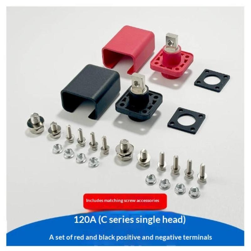 New 1 Set Battery Storage Terminal Post 100A 120A All-Copper Lithium Battery Energy Storage Terminal Battery Connector