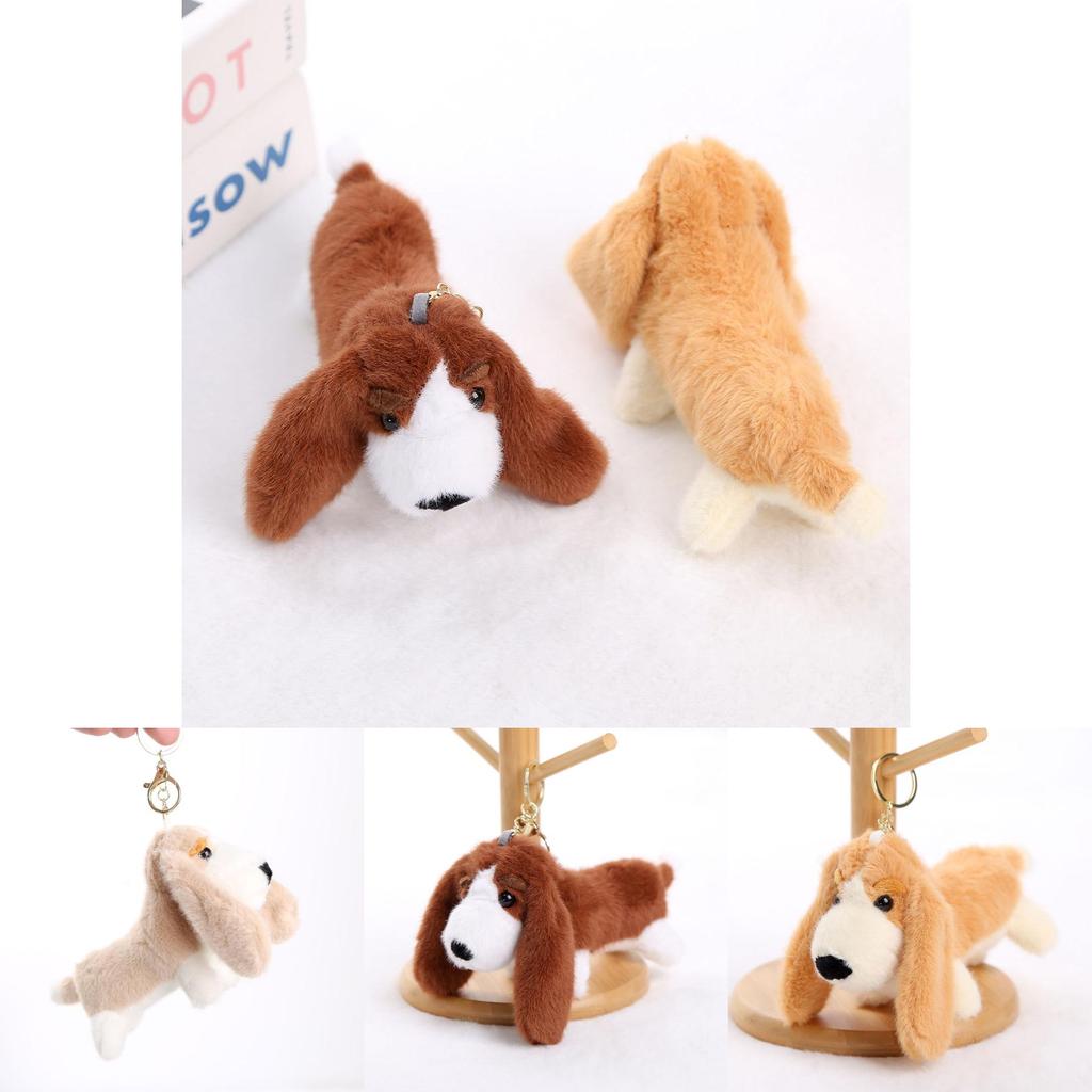 Plyšový přívěsek na klíče Baset Hound s výplní z PP bavlny pro dárek a dekoraci tašky