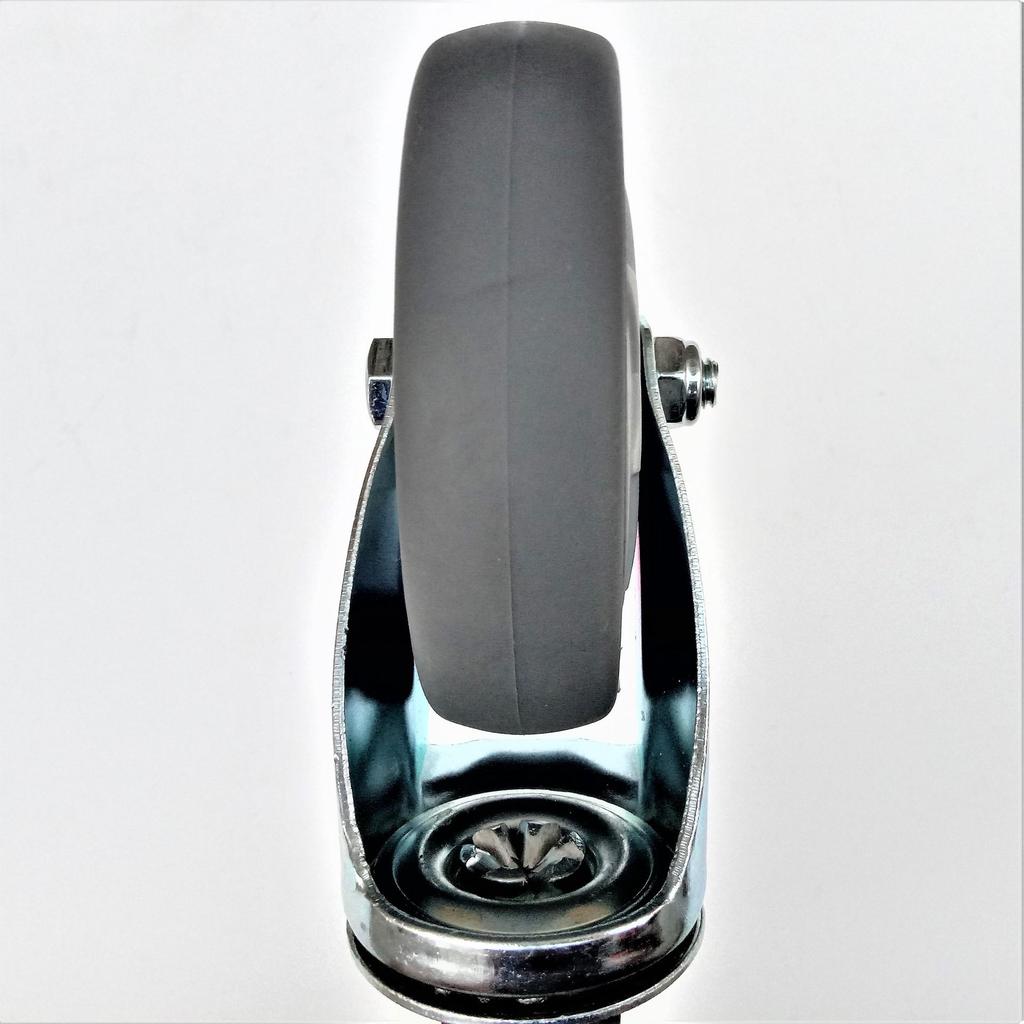 Grey Silent 4-inch Elastic Wheel Medium Square Caster for Carts