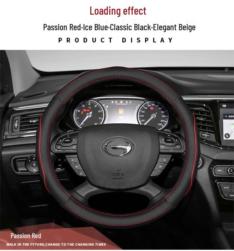 Genuine Leather Steering Wheel Cover for GAC 21 GS84M8M6GS53GA4 Aion V S ME580