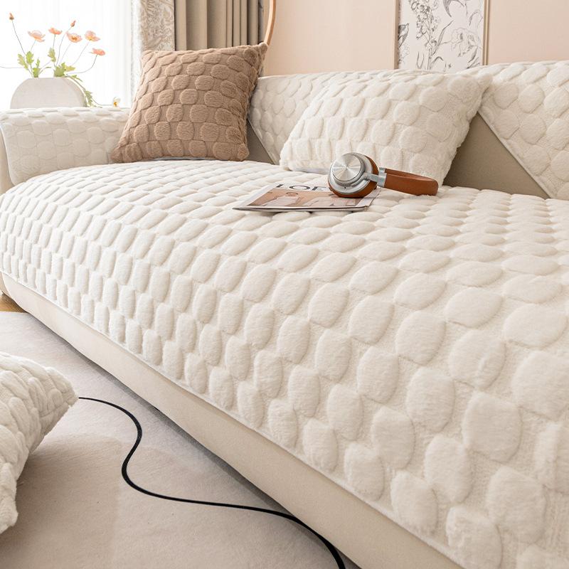 Winter Sofa Cover Soft Plush Non-Slip Couch Cushion for Living Room Thicken Universal Sofa Cover Back Towel Sectional Sofa Mat