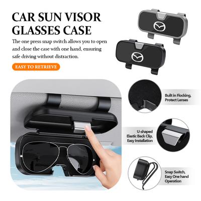 AAEV1 Car Sun Visor Glasses Case ABS Durable Sunglasses Storage Holder For CX9 MX5 RX8 Axela Demio Atenza MS GJI GH BK MP