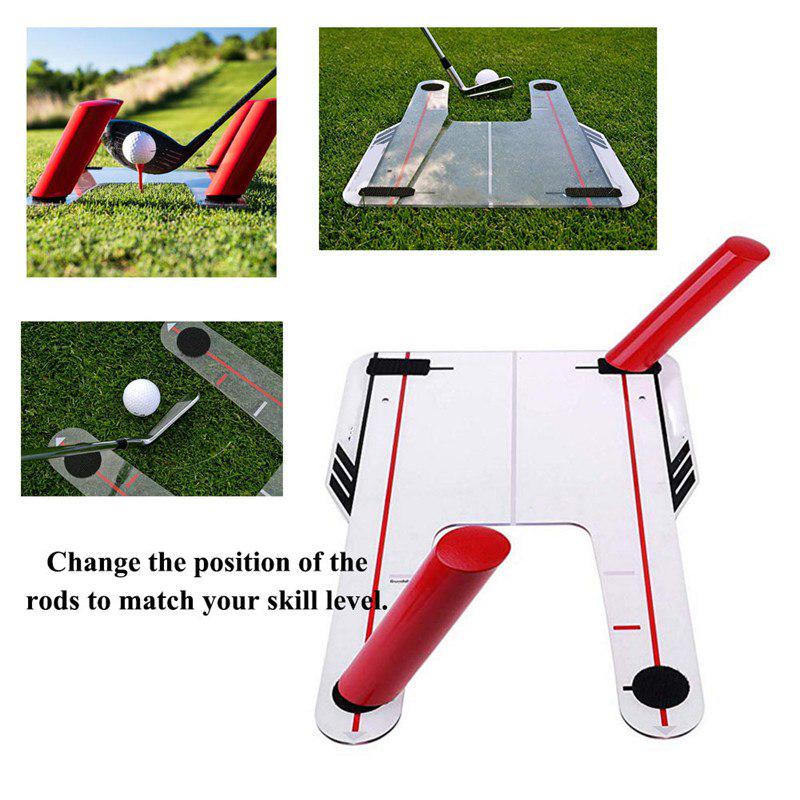 4 Red Speed Rods Mirror Golf Swing Trainer Shape Shots Swing Practice Mirror