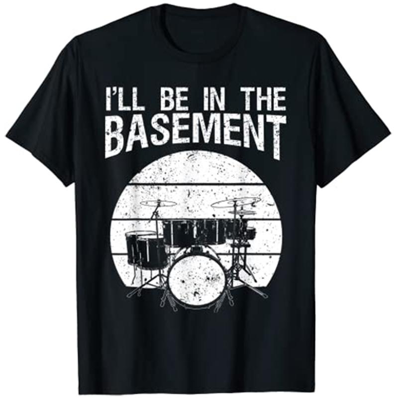 Funny Drummer Art for Unisex Women Drum Set Drumming Lovers TShirt Y2k Music Lover Graphic Unisex Clothing Novelty Tee Gift Cotton