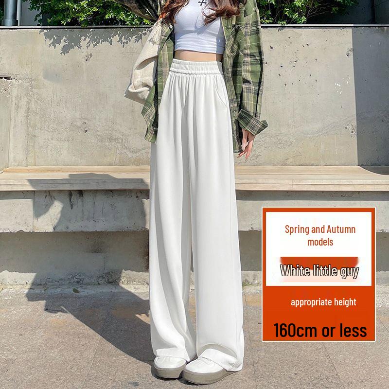 

Women s High Waist Wide Leg Suit Pants - Slim Fit, Elastic Waist, White, Spring/Summer/Autumn 2026 XXL for 135-155 lbs