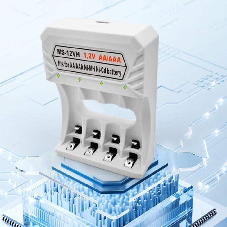 Lightweight Type C Charging Slot 4 Bay Charger Adapter Base for 1-4pcs AA /3A NiMH Batteries with High Efficiency