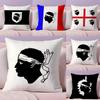 Corsica Flag French Region Cushion Cover Plush Fabric Soft Double-Sided Printed Invisible Zipper Sofa Pillow Case Home Decor