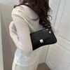 Fashionable Small Square Shoulder Bag In Black White Brown Casual Pu Crossbody Style