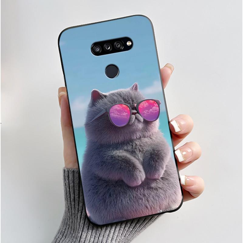 Soft Shockproof Phone Case For LG K50S Bumper Silicone Black Case New Design Viral Pattern Koi Shell Cute Colorful Cover