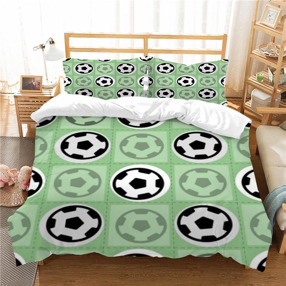 Hot Sell Fashion 3D Creative Bedding Suit Football Quilt Cover Luxury Bed Set Soccerl Home Bedroom Bed Decor Microfiber Soft Duvet Cover