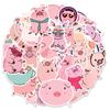 50 Cute Pig Waterproof Stickers for Suitcases, Cars, Motorcycles, Refrigerators, and Phones