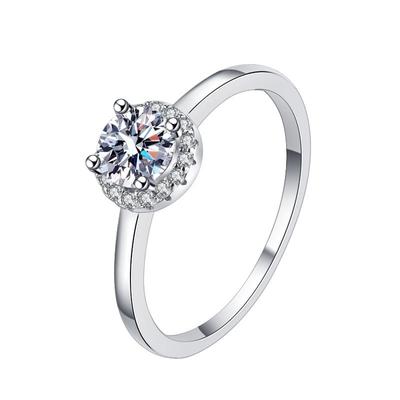 Anello di diamanti moissanite 0,5 ct colore D argento sterling 925 anello da donna anello ins fidanzamento anello di diamanti anello nuziale regalo per la fidanzata