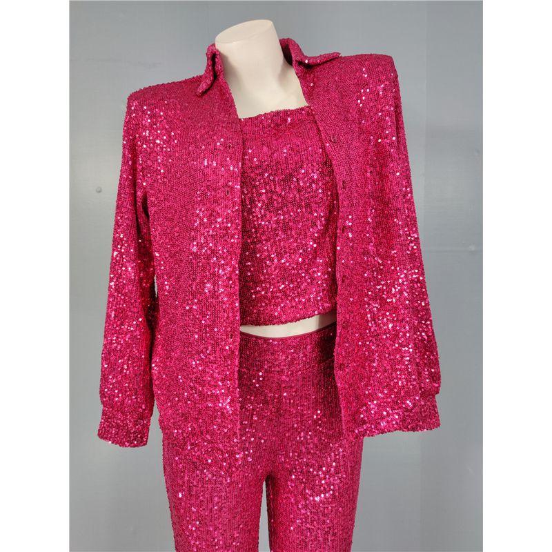 

Export Single Family Spring New Arrival Personality Sexy Slim Looking Pure Desire Style Fancy Korean Gentle Tops Vest Pants Rose red vest L