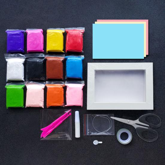 DIY Lufttrocknender Ton Set 3D Fotorahmen Basteln für Paare Valentinstag Geburtstagsgeschenk Nicht klebender Modellierton für Kinder Erwachsene