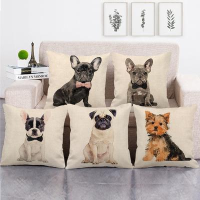 Adorable Puppy Animal Series Pattern Digital Printing Short Plush Pillow Covers For Car Sofa Office Cushion Cover Home Goods