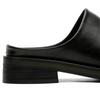 Men's Black Leather Mule Shoes with 4CM Hidden Elevator Insole | Thick Sole Height Increasing Slip-Ons | Breathable Casual Dress