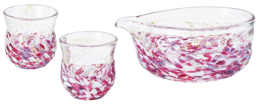 ADERIA Tsugaru Vidro Flower Raft Liquor Set Sake Sake Made In Japan Sake Glass Cold Sake Choke Stylish Gift Women Day Day Couple Men Housewarming Gift