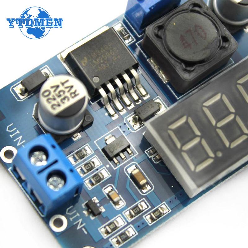 1PCS LM2596 DC To DC Buck Converter 2A 4.0~40V To 1.25-37V Adjustable Voltage Power Supply Step Down Module with LED Voltmeter