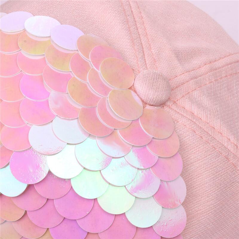 New women's hat personalized colorful sequins versatile baseball cap hip hop travel sun protection cap