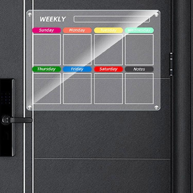 Stylish Acrylic Memo Pad with Magnet Durable Fridge Reminder Whiteboard for Home
