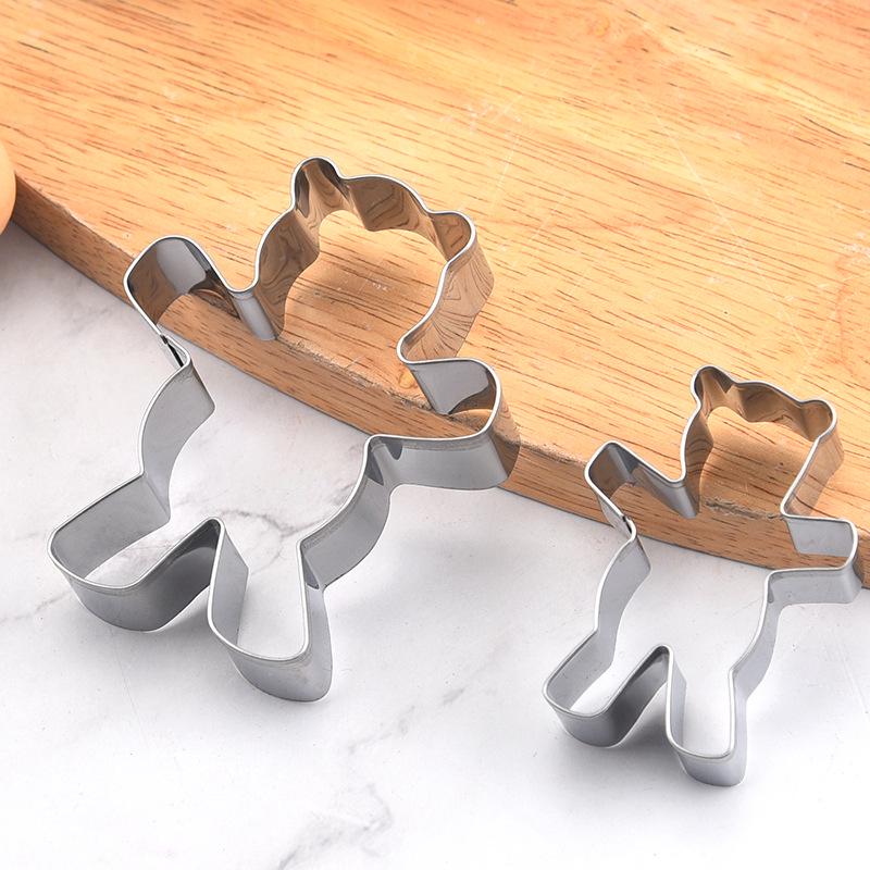3D Teddy Bear Cookie Stamp & Cutter - DIY Christmas Baking Tool