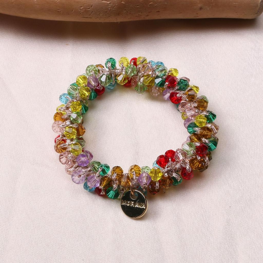 Le Nouvel Élastique à Cheveux de Luxe Léger Diamant d'Eau Écrasé Glacé Haut de Gamme Élastique à Cheveux Socialite et Bracelet Sont des Accessoires Capillaires à Double Usage