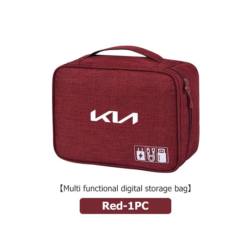BCBCPD1 For KIA Large Capacity USB Data Line Charger Plug Storage Bag Waterproof Digital Organizer K5 K2 Rio Optima Sportage Venga