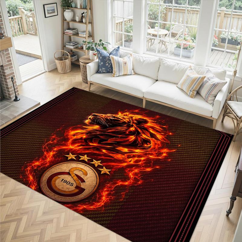 Galatasaray FC Design Crystal Velvet Carpet Cozy Non?Slip Printed Rug For Bedroom Living Room Entrance