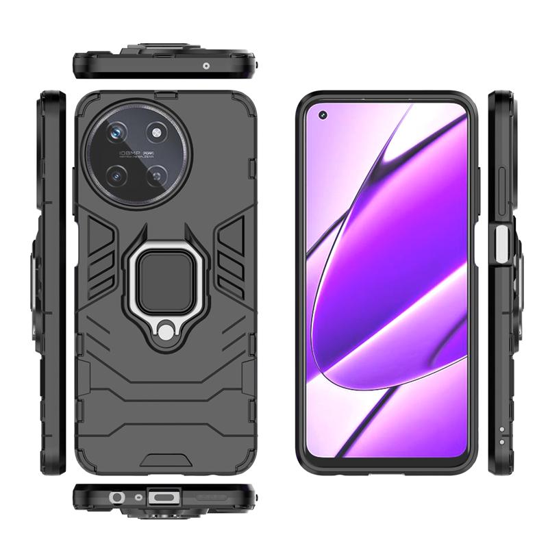 For Realme 11 4G Case Anti-knock Armor PC Magnetic Suction Stand Full Back Cover For Realme 11 4G Case For Realme 11 4G Global