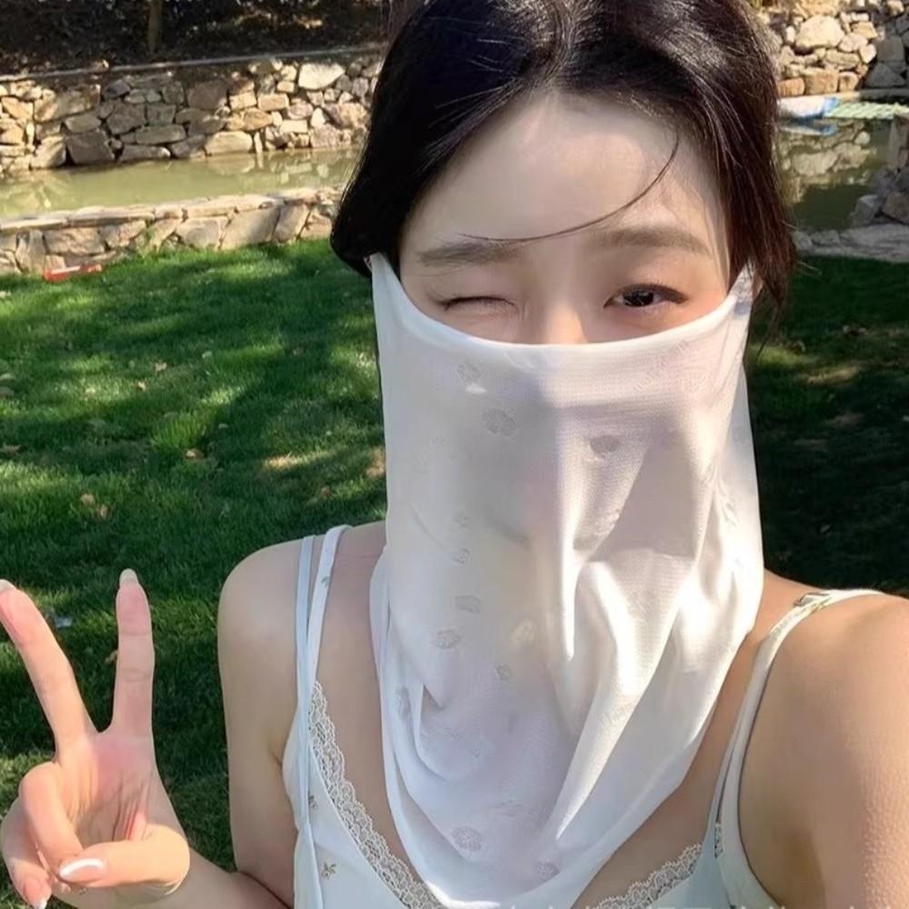 Neck Protection Sun Protection Mask Breathable Sunscreen Veil New Ice Silk Mask  for Sun Protection