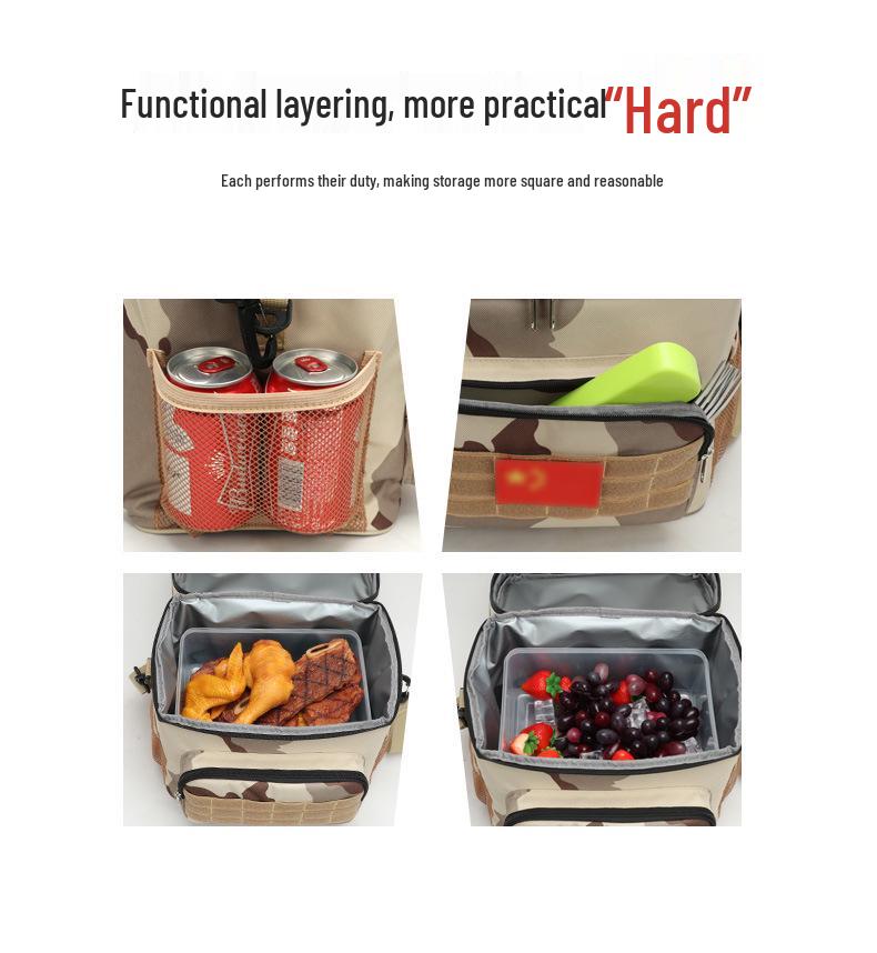 Square Camouflage Waterproof Insulated Lunch Bag - Waterproof, Wear-Resistant, Durable Oxford Cloth, Perfect for Work