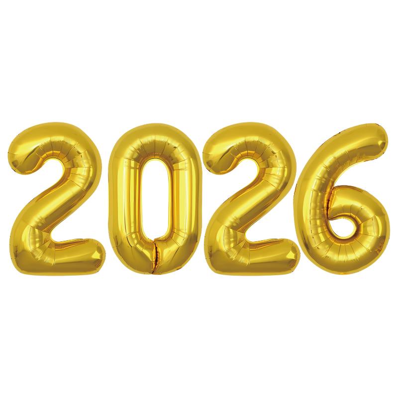 2026 Number Foil Balloons Happy New Year Eve Party Decoration Photo Booth Props Supplies Christmas Home Decor Navidad 2026