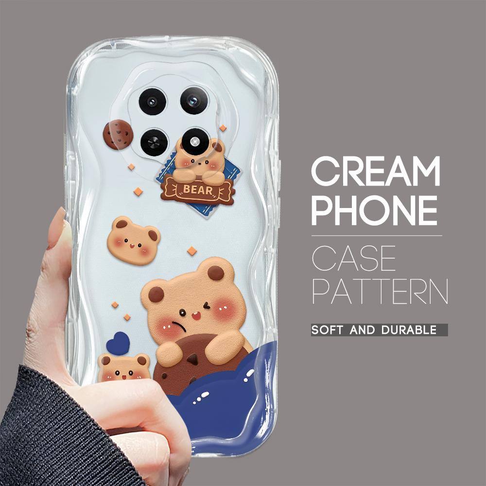 Cartoon-Muster Creme Textur Gehäuse Wellenförmige Kante Weiche Silikonabdeckung Telefonhülle für OPPO Reno Realme OnePlus Vivo