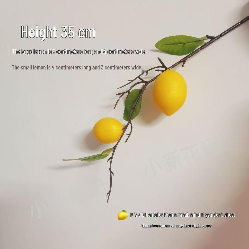 High-End Artificial Fruit Branch with Apples, Pomegranates, Oranges, Persimmons, and Lemons for Home Decor.