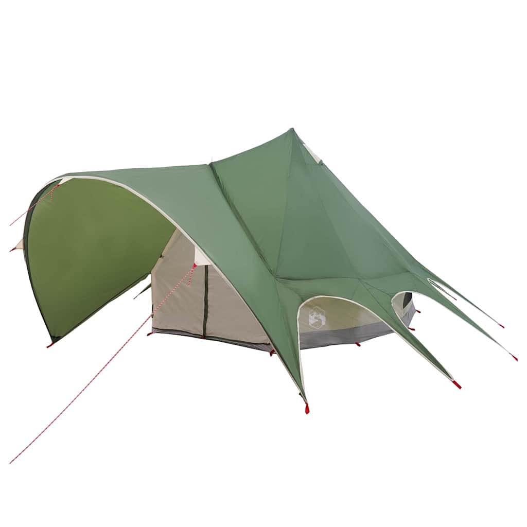 Teepee Tent for 5 Persons Green and Grey 415 X 415 X 247 Cm