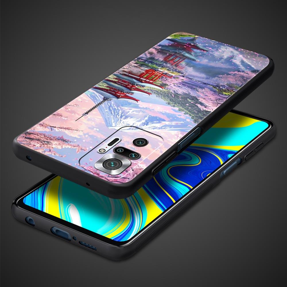 Pink Sunset Mountain Phone Case Cover for Redmi 14C 10C Note 15 14 13 12 10 11 K40 Pro Plus 5G Shockproof Soft TPU Shell Capas