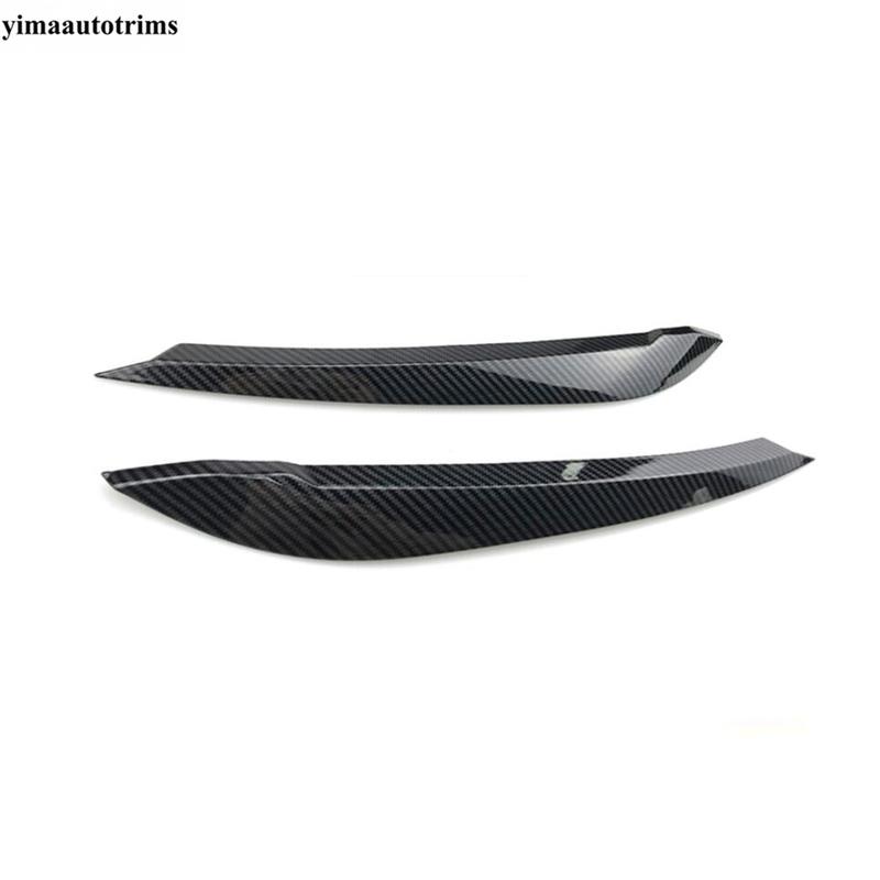 Front Rear Tail Lamp Light Eyebrow Eyelid Strip Cover Trim For VW Volkswagen Polo  -  Black / Carbon Fiber Accessories