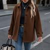 Womens Wool Blend Coat 2026 Mid-Length Notched Lapel Single-Breasted Button-Up Outerwear