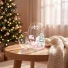 Romantic Christmas Gifts Heart Shaped Acrylic Tabletop Sign, 2D Winter Snow Scene Desktop Ornament Holiday Centerpieces with Santa, Snowman