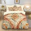 3pcs Bohemian Retro Floral Print Coreless Down Duvet Cover Set, Multi Size Bedding Decoration, Machine Washable