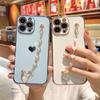 Soft Electroplated Love Heart Silicone Case For iPhone 11 12 13 Pro Max XS X XR 7 8 Plus SE  Mini Bracelet Bumper Cover